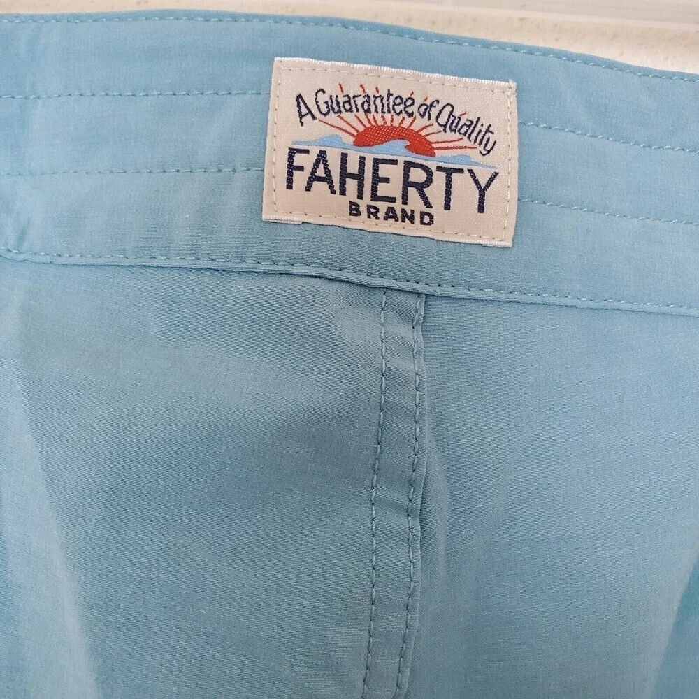 Faherty Men's Retro Board Shorts Swim Surf Stripe Blue Size 42  $98